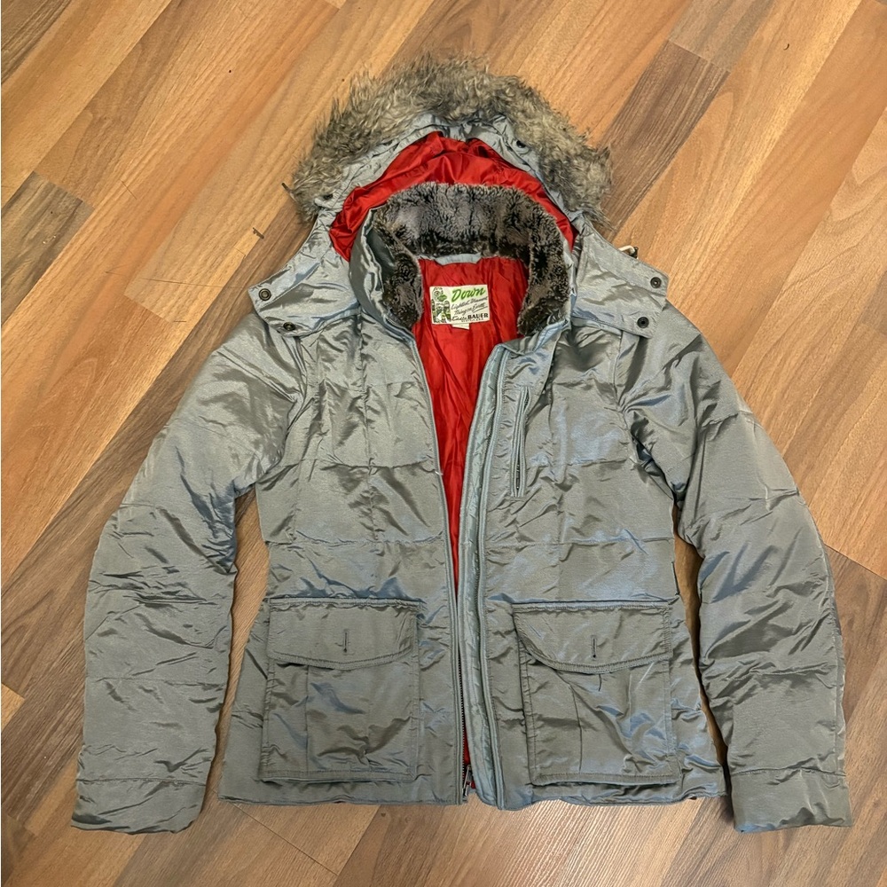 Eddie Bauer Silver and Red Ski Jacket